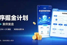 小程序掘金计划，日收500 ，四大收益来源，玩转CPM CPC收益，积累型副业
