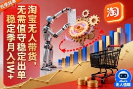 淘宝无人带货，无需值守稳定出单，电商旺季，稳定月入1W 