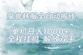 最新韩服游戏搬砖，单机日入1k ，全自动运行挂G项目，解放双手【揭秘】