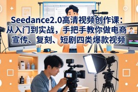 Seedance2.0高清视频创作课：从入门到实战，手把手教你做电商、宣传、复刻、短剧四类爆款视频