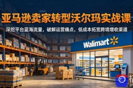 亚马逊卖家转型沃尔玛实战课，深挖平台蓝海流量，破解运营痛点，低成本拓宽跨境增收渠道