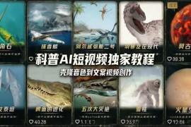 （18016期） 科普造物主AI短视频独家教程：从软件安装、壳隆音色到文案视频创作，零基础快速做爆款