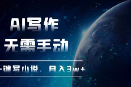 （13402期）AI写作，无需手动，一键写小说，月入3w 