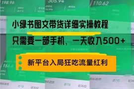 （13509期）小绿书图文带货详细实操教程，只需要一部手机，一天收入500 ，轻松变现