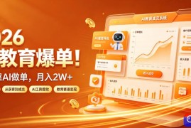 2026 AI教育爆单！全程靠AI做单，月入2W ，附接单资源【揭秘】