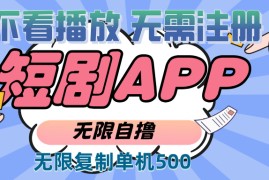 （13603期）2024最新短剧玩法，无需注册，不看播放，无限复制单号轻松日入500 