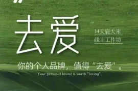 去爱14天鹿大米线上工作坊，你的个人品牌，值得“去爱”