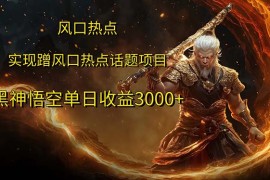 （12328期）风口热点项目黑神话悟空单日收益3000 