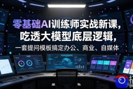 零基础AI训练师实战课，吃透大模型底层逻辑，一套提问模板搞定办公、商业、自媒体、设计、生活全场景AI落地应用