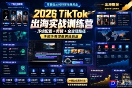 2026 TikTok出海实战训练营，环境配置   剪辑   全变现路径，手把手教你做跨境副业