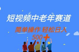 （14399期）短视频中老年赛道，操作简单，多平台收益，无脑搬运日入500 