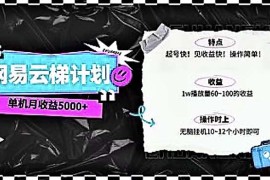 （10389期）2024网易云云梯计划 单机日300  无脑月入5000 