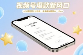 视频号爆款新风口，人生感悟图文这样做，条条播放量直冲 10w 