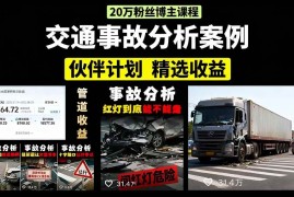 （15995期）交通事故分析案例短视频，剪辑技巧 文案模板 配音教学 快速起号 月收益2w 