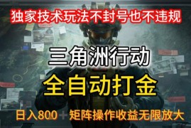 三角洲最新全自动G机，独家技术玩法，不封号也不违规， 日入8张 可矩阵操作，收益无限放大【揭秘】