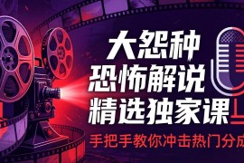 （17920期）大怨种恐怖解说精选独家课：电影下载 文案配音 片头封面，手把手教你冲击热门分成