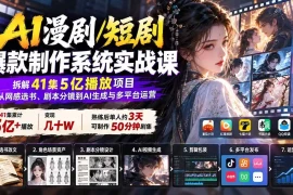 AI漫剧/短剧爆款制作系统实战课：拆解41集5亿播放项目，从网感选书、剧本分镜到AI生成与多平台运营