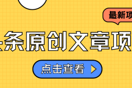头条原创文章项目，高效赚钱的蓝海赛道，把握住这个机会，赚取收益不再难！