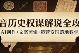 抖音历史权谋解说全攻略：AI创作 文案剪辑 运营变现落地教学