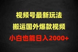 （9796期）2024视频号最新玩法，搬运国外爆款视频，100%过原创，小白也能日入2000 