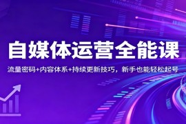 自媒体运营全能课：流量密码 内容体系 持续更新技巧，新手也能轻松起号