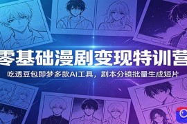 零基础漫剧变现特训营：玩转豆包即梦多款AI工具，剧本分镜批量生成短片