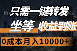 （12495期）只需一键转发，坐等收益到账，0成本月入10000 