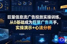 巨量信息流广告投放实操训练，从0基础成为巨量广告高手，实操演示 心法分析