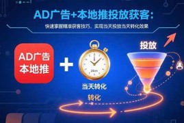 （15637期）AD广告 本地推投放获客：快速掌握精准获客技巧，实现当天投放当天转化效果
