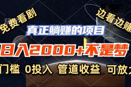 （11979期）免费看剧，边看边赚，日入2000 不是梦，一个真正的躺赚项目