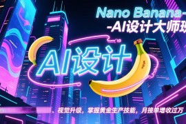 Nano Banana-AI设计大师班，修图合成、广告创作、视觉升级，掌握黄金生产技能，月接单增收过万