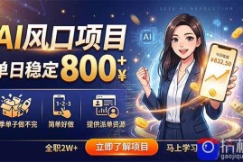 AI风口项目，单日稳定800 ，旺季单子做不完，简单好做，提供派单资源
