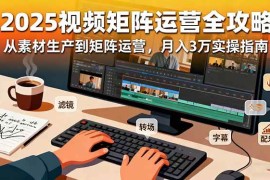 （16333期）2025短视频矩阵运营全攻略：从素材生产到矩阵运营，月入3万实操指南