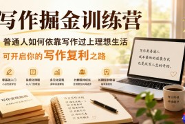 写作掘金训练营，普通人如何依靠写作过上理想生活，可开启你的写作复利之路(更新6月)