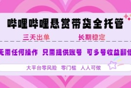 2025年B站风口带货项目 仅需提供账号 全程托管 轻松月入1w 