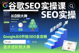 谷歌SEO实操课，Google从0开始SEO全攻略，逐步进阶到大神