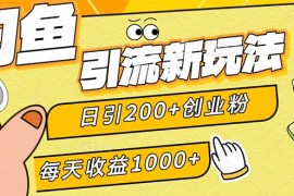 （12680期）闲鱼引流新玩法，日引200 创业粉，每天稳定1000 收益（适合居家创业）
