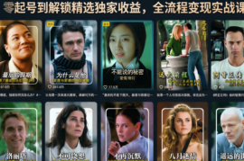 抖音56W粉博主的影视解说全套教学，从零起号到解锁精选独家收益，全流程变现实战课