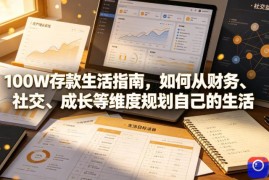 付费文章：100W存款生活指南，如何从财务、社交、成长等维度规划自己的生活