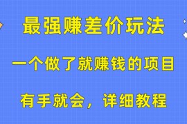 （10718期）一个做了就赚钱的项目，最强赚差价玩法，有手就会，详细教程