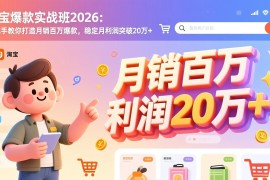 淘宝爆款实战班-2026年2月更新：手把手教你打造月销百万爆款，稳定月利润突破20万 
