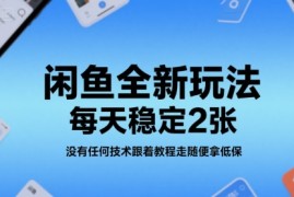 闲鱼全新玩法，每天稳定2张，没有任何技术跟着教程走随便拿低保