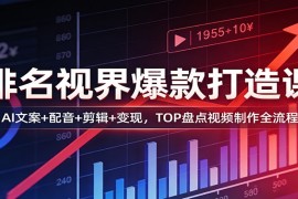 排名视界爆款打造课：AI文案 配音 剪辑 变现，TOP盘点视频制作全流程