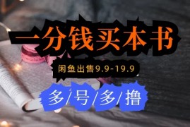 每天花1分钱买一本书，闲鱼出售9.9-19.9不等，多账号多撸，新手小白均可操作