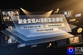 副业变现AI漫剧实训课程，智能体辅助生成分镜，参考素材批量出片，轻松制作流量短视频