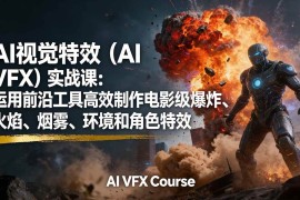 （17212期）AI视觉特效（AI VFX）实战课：运用前沿工具高效制作电影级爆炸、火焰、烟雾、环境和角色特效