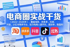 电商圈实战干货（2023-2026年），覆盖淘系、拼多多、抖音、小红书等多平台，助力电商人避开坑、提效率、稳盈利（更新4月）