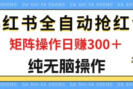 （12151期）最新小红书全自动抢红包，单号一天50＋ 矩阵操作日入300＋，纯无脑操作