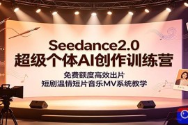 Seedance2.0超级个体AI创作训练营：免费额度高效出片，短剧温情短片音乐MV系统教学