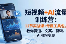 （18078期）短视频 AI流量训练营：12节实战课 专属工具包，教你赛道、文案、剪辑、AI涨粉变现